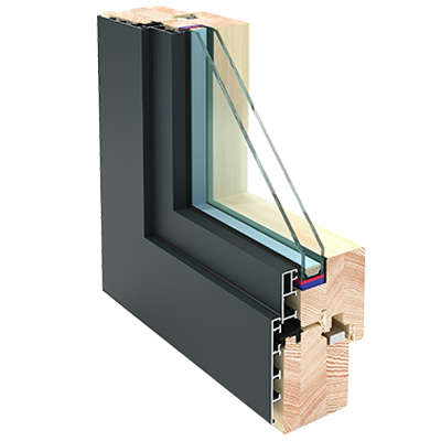 Holz-Alu Fenster Gemini Quadrat FB